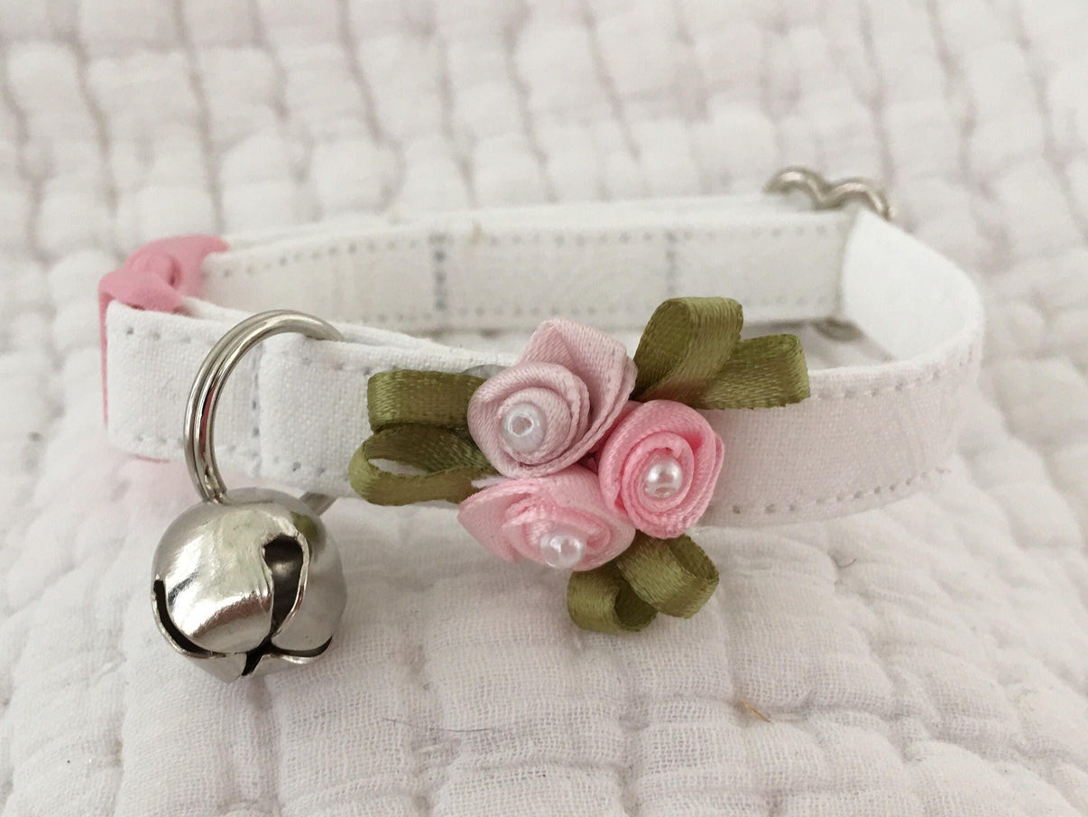Cat Collar with Bell Cat Breakaway Collar Custom Made Kitten Collar